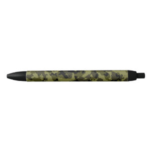 Camouflage militair stijlpatroon zwarte inkt pen