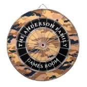 Camouflage militaire jager familienaam speelkamer dartbord (Voorkant)