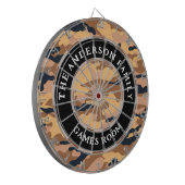 Camouflage militaire jager familienaam speelkamer dartbord (Voorkant Links)