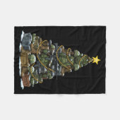Camouflage Militaire Kerstboom Patriottisch Fleece Deken (Voorkant (Horizontaal))