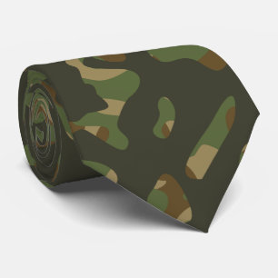 Camouflage Militaire Natuur Groen Bruin Khaki Stropdas