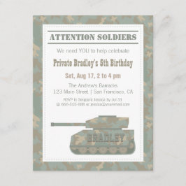 Camouflage Militaire Print Legertank Verjaardagsfe Kaart