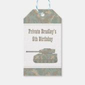 Camouflage Militaire Print Tank Leger Verjaardagsf Cadeaulabel (Voorkant)