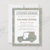 Camouflage Militaire Printlegerpartij Birthday Par Kaart (Voorkant)