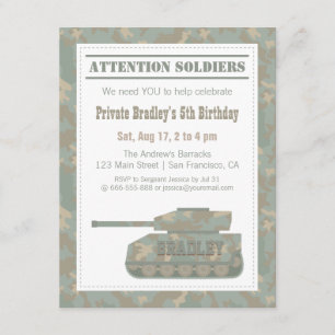 Camouflage Militaire Printlegertank - Birthday Par Kaart