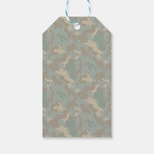 Camouflage Militaire Printtank Leger Birthday Part Cadeaulabel (Achterkant)