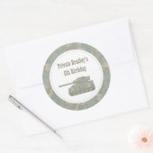Camouflage Militaire Printtank Leger Birthday Part Ronde Sticker (Envelop)
