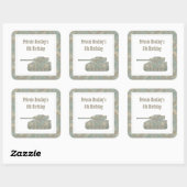 Camouflage Militaire Printtank Leger Birthday Part Vierkante Sticker (Vel)