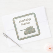 Camouflage Militaire Printtank Leger Birthday Part Vierkante Sticker (Envelop)