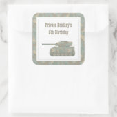 Camouflage Militaire Printtank Leger Birthday Part Vierkante Sticker (Tas)