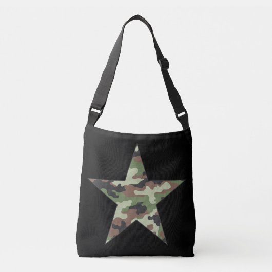 Camouflage Militaire Star Crossbody Tas (Voorkant)