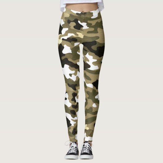 Camouflage Militaire Stijl Vermoeidheid GI Ontwerp Leggings (Voorkant)