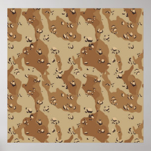 Camouflage militaire woestijn poster