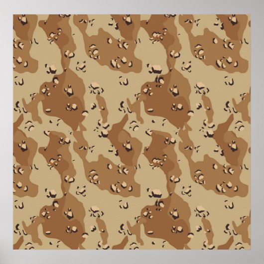Camouflage militaire woestijn poster (Voorkant)
