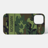 Camouflage Monogramm iPhone Hoesje (Achterkant horizontaal)