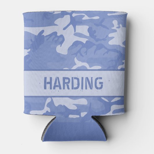Camouflage Monogrammed Blauwe Koelbox Blikjeskoeler (Voorkant)