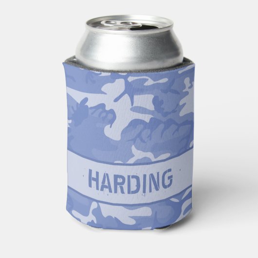 Camouflage Monogrammed Blauwe Koelbox Blikjeskoeler (Blikje Achterkant)