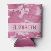 Camouflage Monogrammed Roze Blikkoeler Blikjeskoeler (Voorkant)