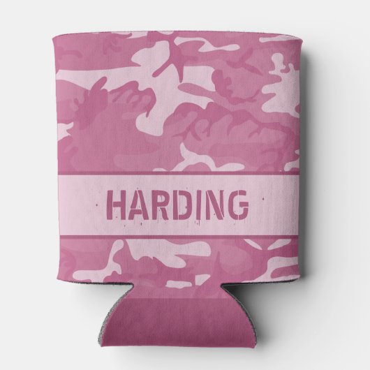 Camouflage Monogrammed Roze Koelbox Blikjeskoeler (Achterkant)