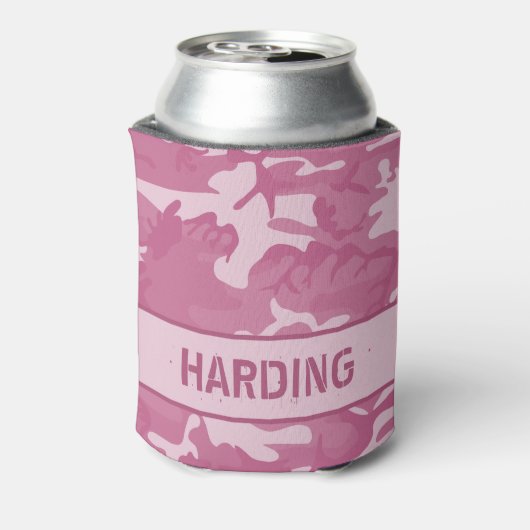 Camouflage Monogrammed Roze Koelbox Blikjeskoeler (Blikje Achterkant)