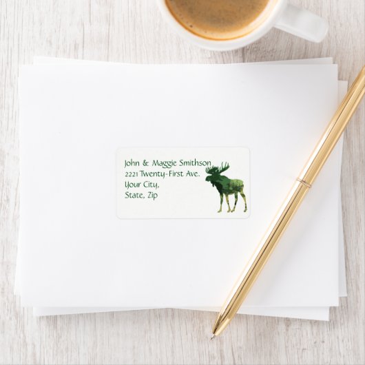 Camouflage Moose Animal Wildlife Natuur art. Etiket (Insitu)