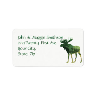 Camouflage Moose Animal Wildlife Natuur art. Etiket