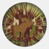 Camouflage Moose Break-out Camo Ronde Sticker (Voorkant)