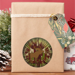 Camouflage Moose Break-out Camo Ronde Sticker