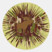 Camouflage Moose Break-out Camo Ronde Sticker (Voorkant)