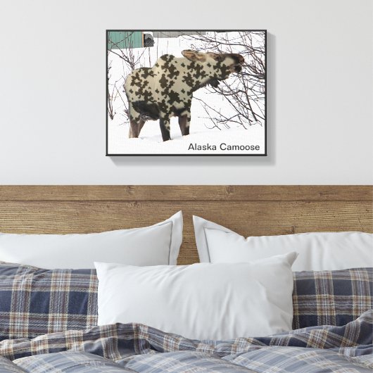 Camouflage Moose Canvas Afdruk (Insitu (Slaapkamer))