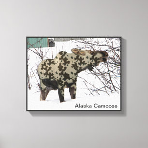 Camouflage Moose Canvas Afdruk