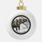 Camouflage Moose Keramische Bal Ornament (Voorkant)