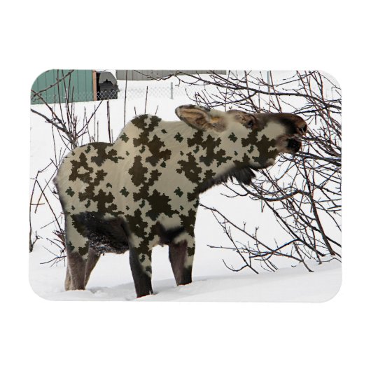Camouflage Moose Magneet (Horizontaal)