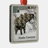 Camouflage Moose Metalen Ornament (Rechts)