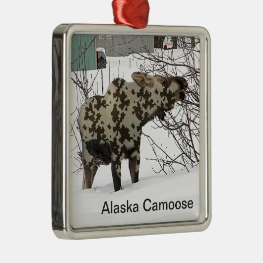 Camouflage Moose Metalen Ornament (Rechts)