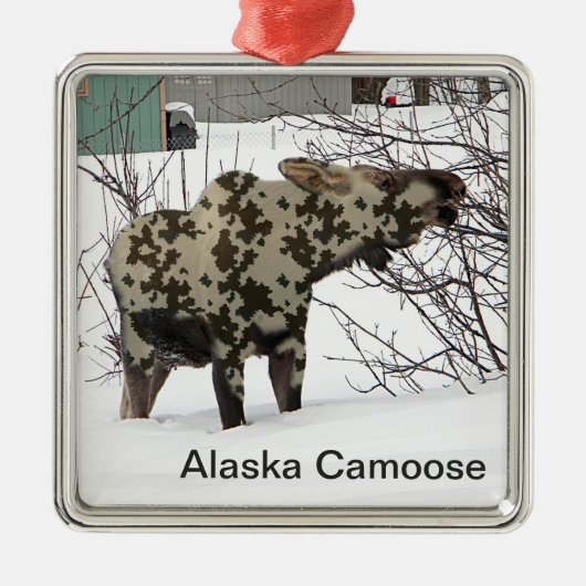 Camouflage Moose Metalen Ornament (Voorkant)