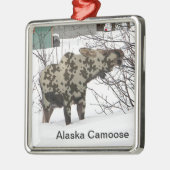 Camouflage Moose Metalen Ornament (Links)