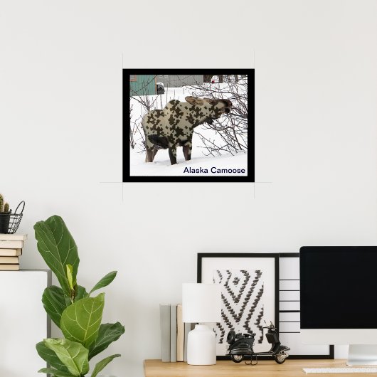 Camouflage Moose Poster (Thuiskantoor)