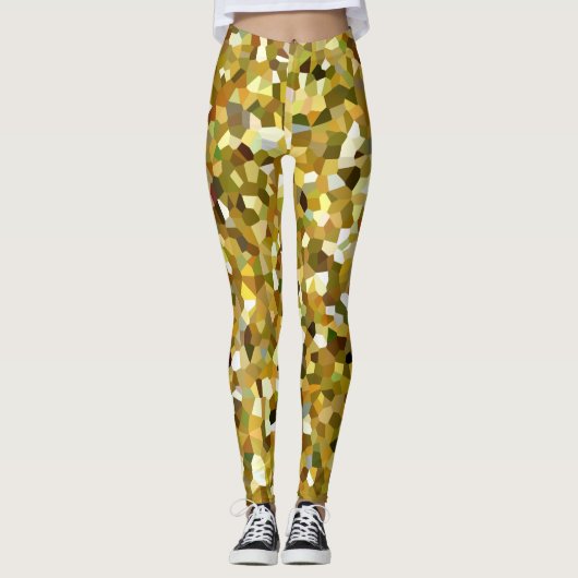 Camouflage Mosaic (Groen en Bruin) (Versie 2) Leggings (Voorkant)