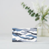 Camouflage Muster Blau Grau Visitekaartje (Staand voorkant)