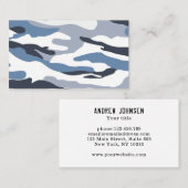 Camouflage Muster Blau Grau Visitekaartje (Voorkant / Achterkant)