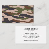 Camouflage Muster Braun beige Grün Visitekaartje (Voorkant / Achterkant)