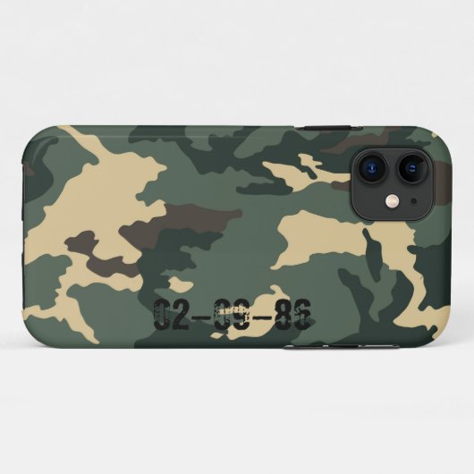 Camouflage Muster iPhone Case (Achterkant (horizontaal))