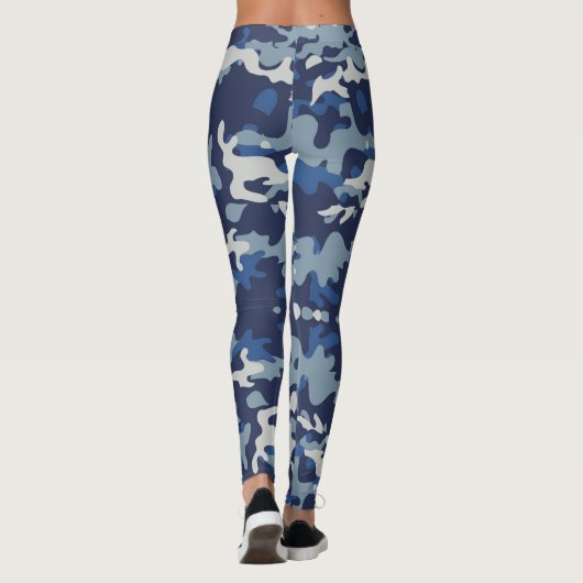 Camouflage Navy - Power Yoga Leggings (Achterkant)