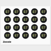 Camouflage Nummer 6 7 Grappig Meme Kostuum Zes Zev Ronde Sticker (Vel)