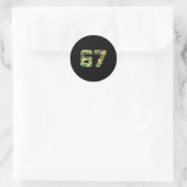 Camouflage Nummer 6 7 Grappig Meme Kostuum Zes Zev Ronde Sticker (Tas)