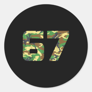 Camouflage Nummer 6 7 Grappig Meme Kostuum Zes Zev Ronde Sticker