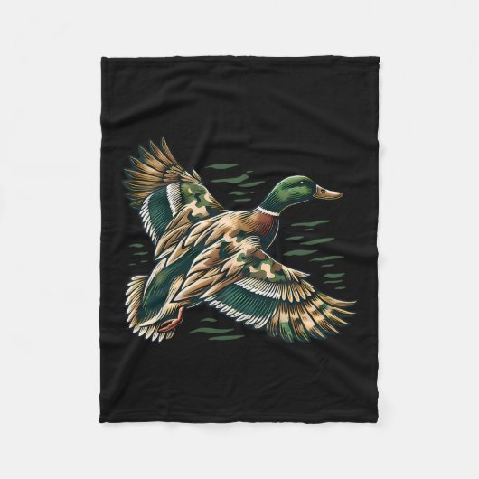 Camouflage Old School Camo Coquette Bow Duck Hunti Fleece Deken (Voorkant)