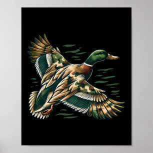 Camouflage Old School Camo Coquette Bow Duck Hunti Poster
