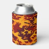 Camouflage ontwerp in herfsttonen blikjeskoeler (Blikje Voorkant)